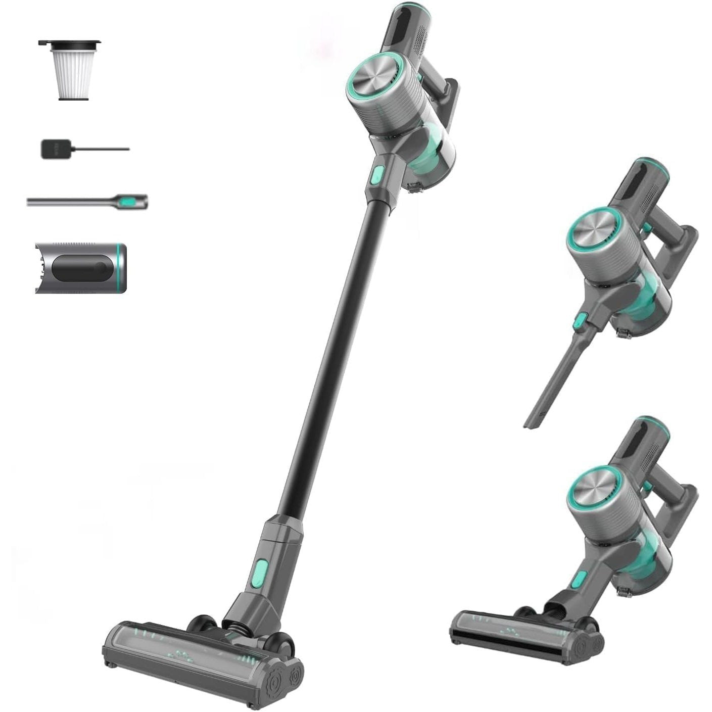 Wyze Cordless Vacuum S with 20Kpa Powerful Suction, Lightweight Stick with HEPA Filter 3 Pack, 300W Powerful Brushless Motor, 40mins Runtime for Home Hard Floor Carpet Pet Hair
