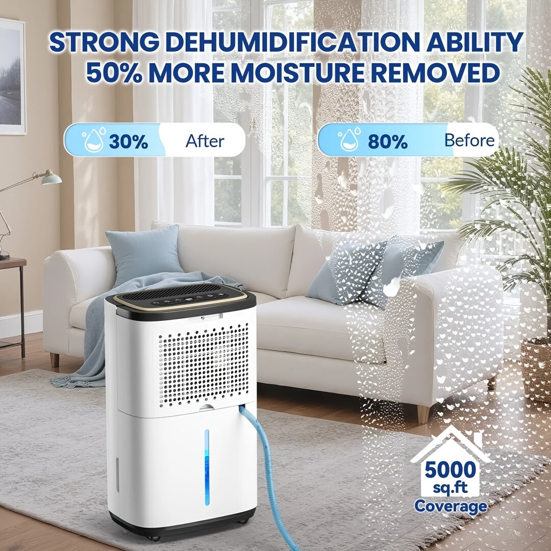 Gunji 3000\u002F4500 Sq. Ft. Dehumidifier, 30PT\u002F50PT\u002F24H Residential Dehumidifier with Hose, Dehumidify\u002FDry\u002FAir Delivery Mode, Humidity Display, Timer, Drain Hose