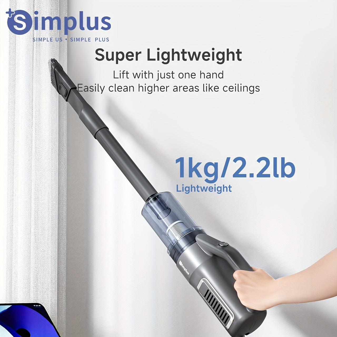 Simplus Vacuum Cleaner - Upright Lock, 16KPA Strong Suction Power, 157.48inch Corded, High-Performance Cleaning for Your Home. Ideal for Effortless and Efficient Cleaning, Ensures a Spotless Home Every Time