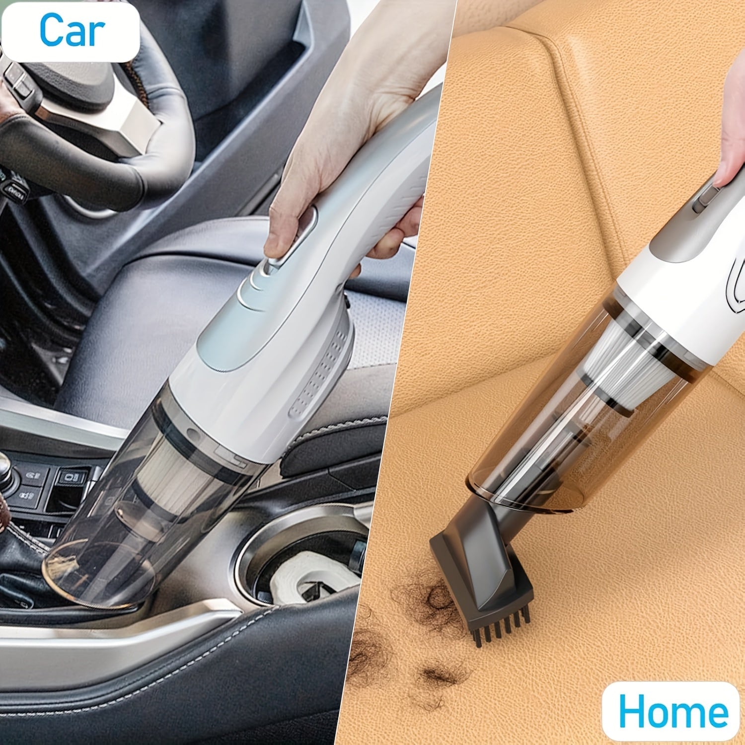 3-In-1 Handheld Cordless Vacuum Cleaner, Upgraded Powerful Brushless Motor, Mini Portable Vacuum, Lightweight Handheld Vacuum, with Additions, Suitable for Home And Car Use, Wet And Dry Use