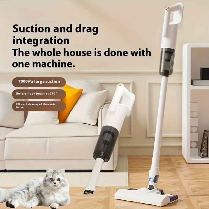 Wireless Vertical Rod-Type Vacuum Cleaner, Replaceable Cleaning Head Covers Any Cleaning Blind Spots, Combines Suction and Mopping Functions. Christmas Gifts, Car Accessories, Gifts for Men and Women, Christmas Home Decor, Carpet Cleaner
