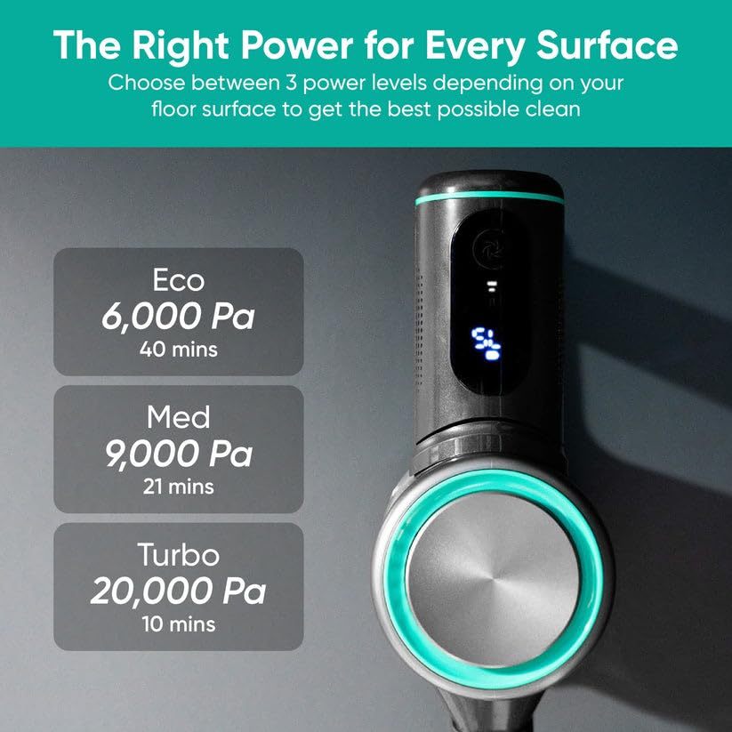 Wyze Cordless Vacuum S with 20Kpa Powerful Suction, Lightweight Stick with HEPA Filter 3 Pack, 300W Powerful Brushless Motor, 40mins Runtime for Home Hard Floor Carpet Pet Hair