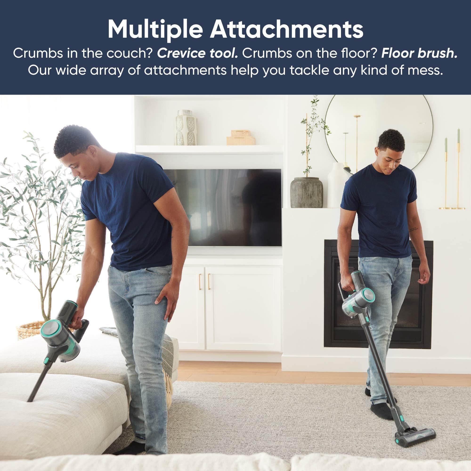Wyze Cordless Vacuum S with 20Kpa Powerful Suction, Lightweight Stick with HEPA Filter 3 Pack, 300W Powerful Brushless Motor, 40mins Runtime for Home Hard Floor Carpet Pet Hair