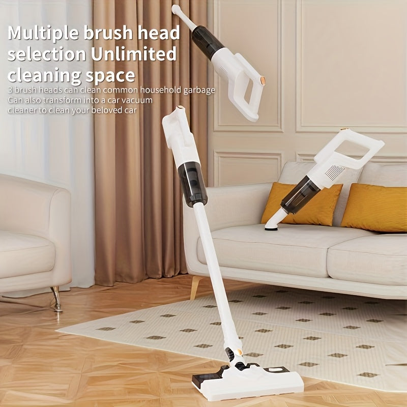 Wireless Vertical Rod-Type Vacuum Cleaner, Replaceable Cleaning Head Covers Any Cleaning Blind Spots, Combines Suction and Mopping Functions. Christmas Gifts, Car Accessories, Gifts for Men and Women, Christmas Home Decor, Carpet Cleaner
