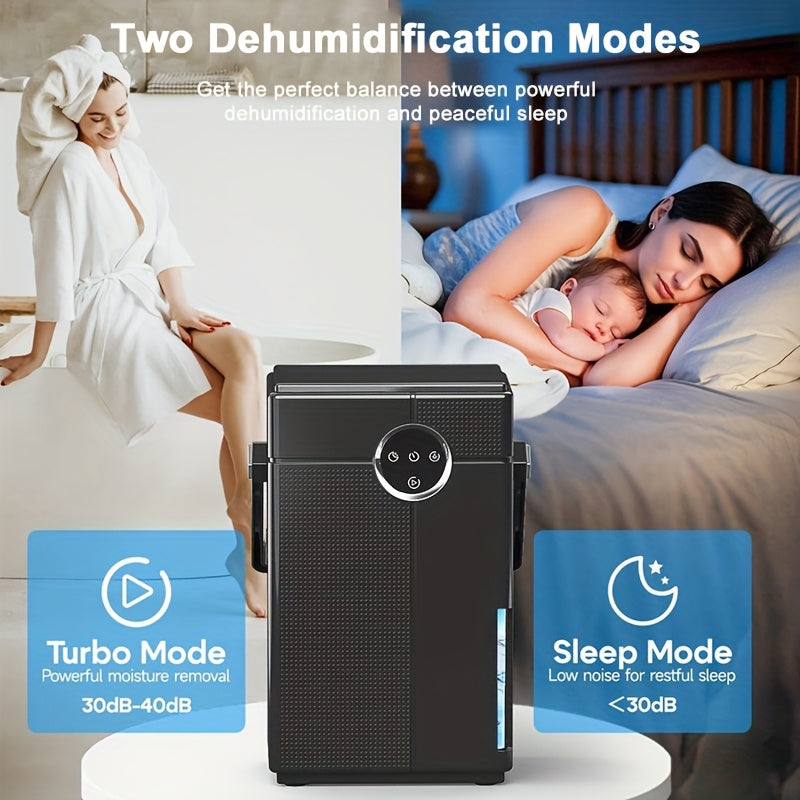 Full-Size Dehumidifier for Home with 118oz ( Water Tank) & Auto Shut-Off System, 7-Color Night Light, Compact Dehumidifiers Suitable for Bathroom, Bedroom, Basement - -to-Use Moisture Remover