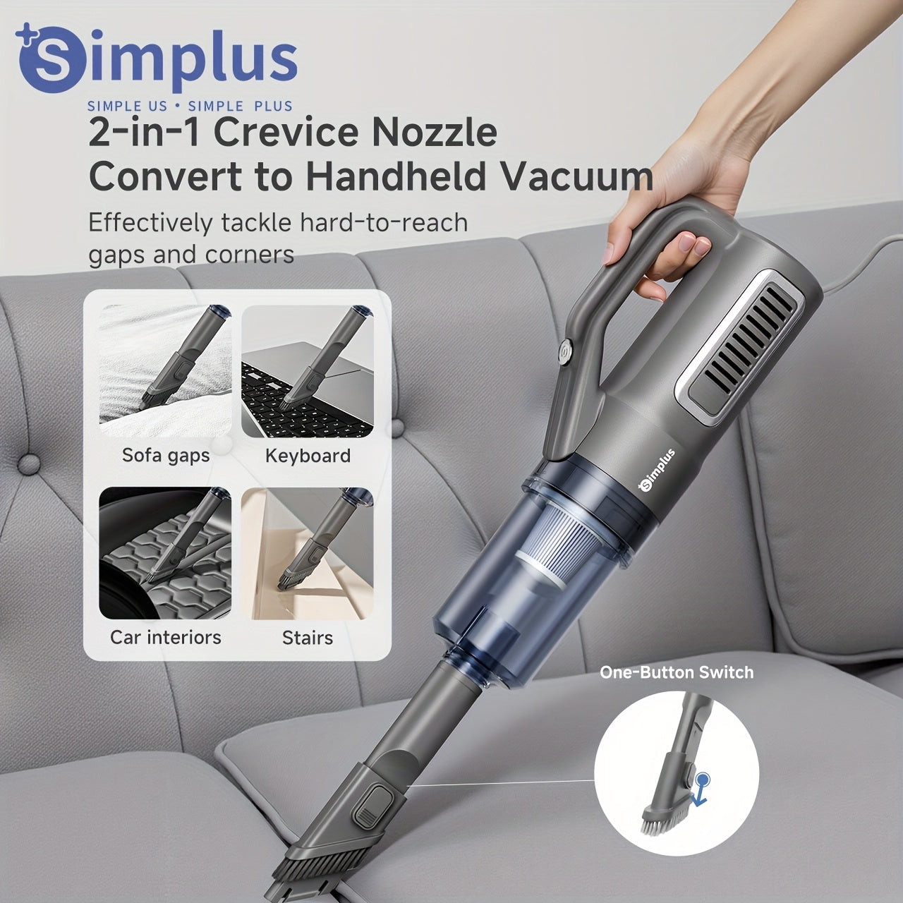 Simplus Vacuum Cleaner - Upright Lock, 16KPA Strong Suction Power, 157.48inch Corded, High-Performance Cleaning for Your Home. Ideal for Effortless and Efficient Cleaning, Ensures a Spotless Home Every Time