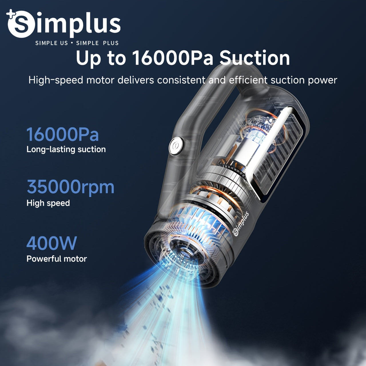 Simplus Vacuum Cleaner - Upright Lock, 16KPA Strong Suction Power, 157.48inch Corded, High-Performance Cleaning for Your Home. Ideal for Effortless and Efficient Cleaning, Ensures a Spotless Home Every Time
