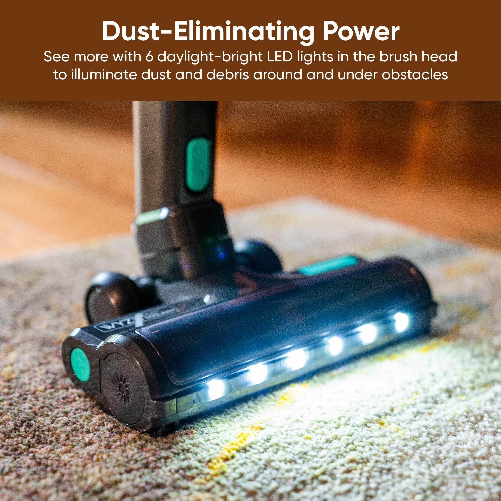 Wyze Cordless Vacuum S with 20Kpa Powerful Suction, Lightweight Stick with HEPA Filter 3 Pack, 300W Powerful Brushless Motor, 40mins Runtime for Home Hard Floor Carpet Pet Hair