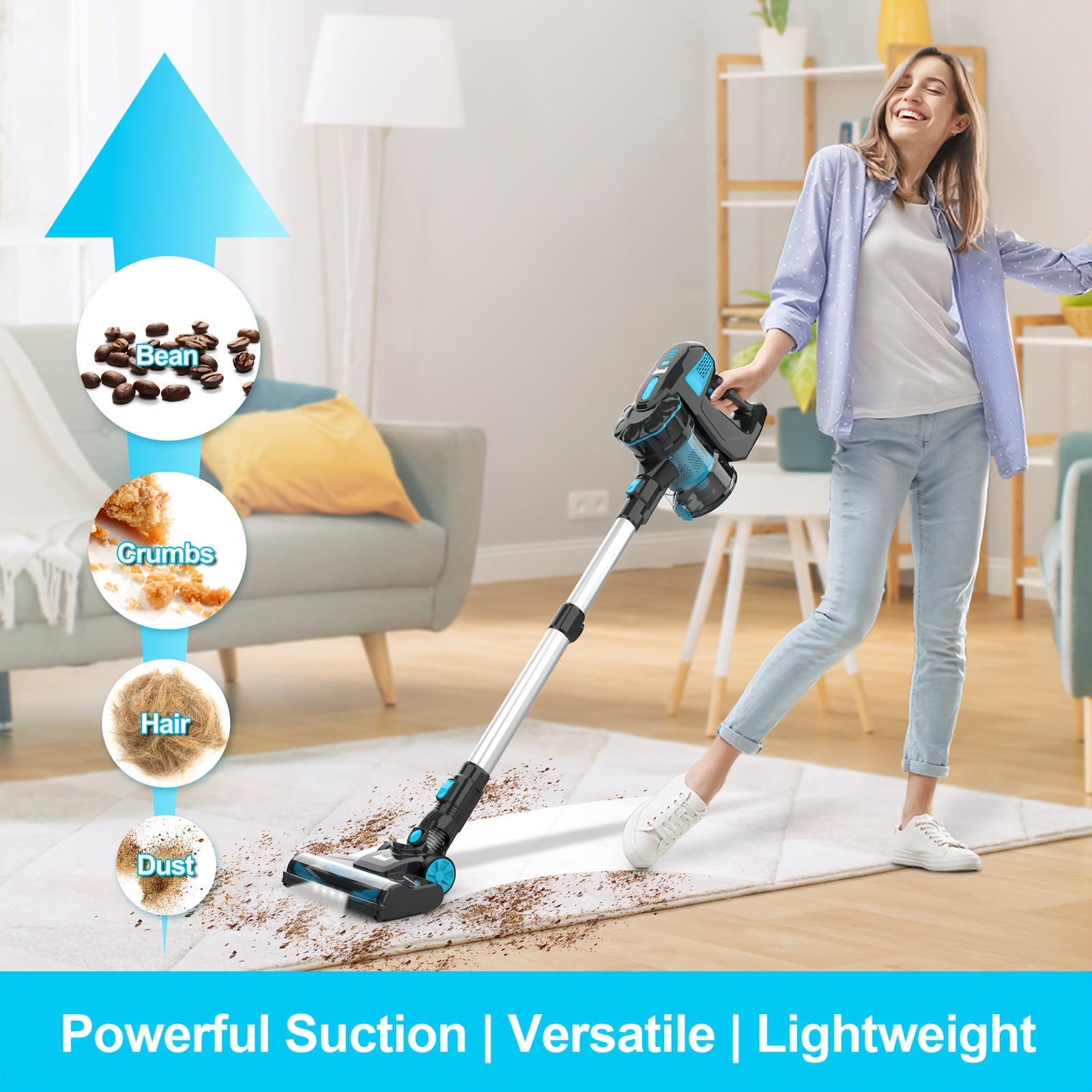The INSE Portable Vacuum Cleaner Boasts a Strong 29KPA Suction Power, Making It Easy to Eliminate Pet Hair from Both Carpets And Wooden Floors. It Comes with an Led-Lit Nozzle And Various Attachments, Perfect for Tidying Up Car Interiors