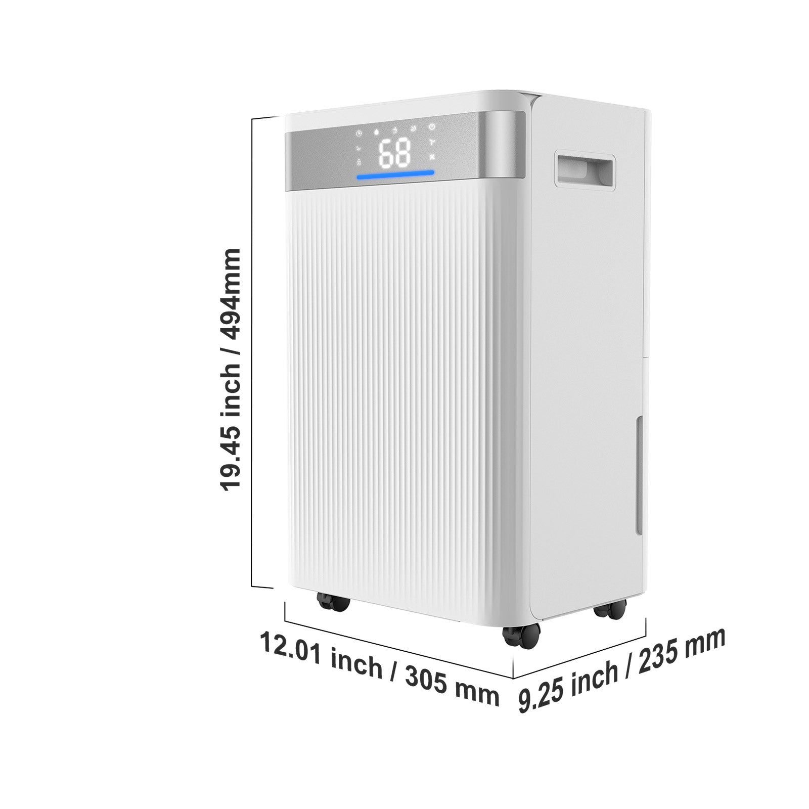 VEVOR 52 Pints Dehumidifier for Home and Basement Smart Humidity Low Noise for Room